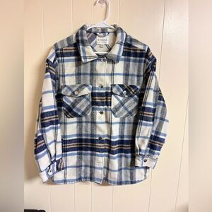 Stoosh Plaid Flannel Oversized Shirt Jacket Sz Small